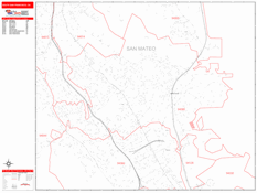 South San Francisco Digital Map Red Line Style